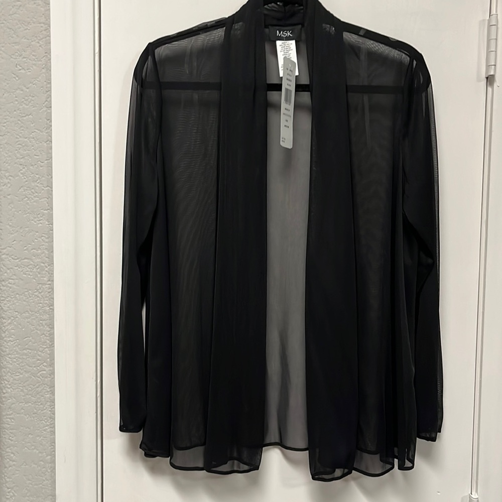 Sheer, black, long sleeved coverup